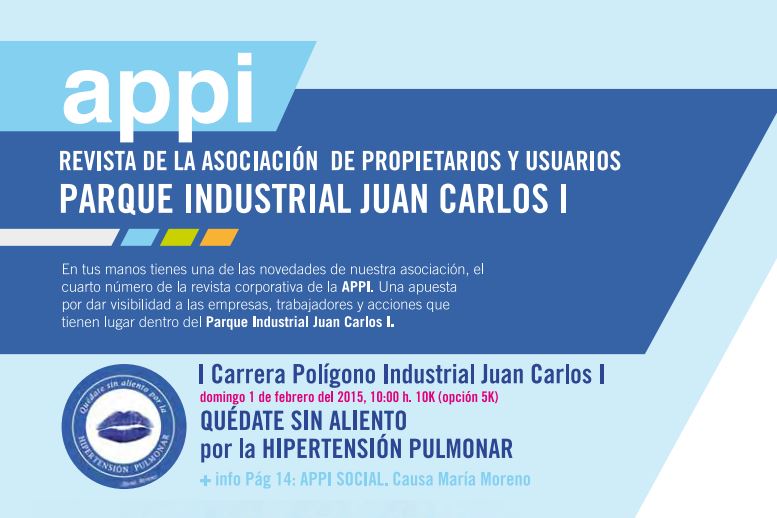 Cuarto número de la revista corporativa de APPI, Asociación de Propietarios y Usuarios del Parque Industrial Juan Carlos I (Almussafes).