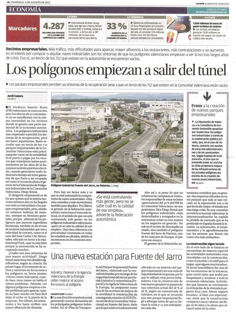 Los polígonos empiezan a salir del túnel, artículo de Jordi Cuenca