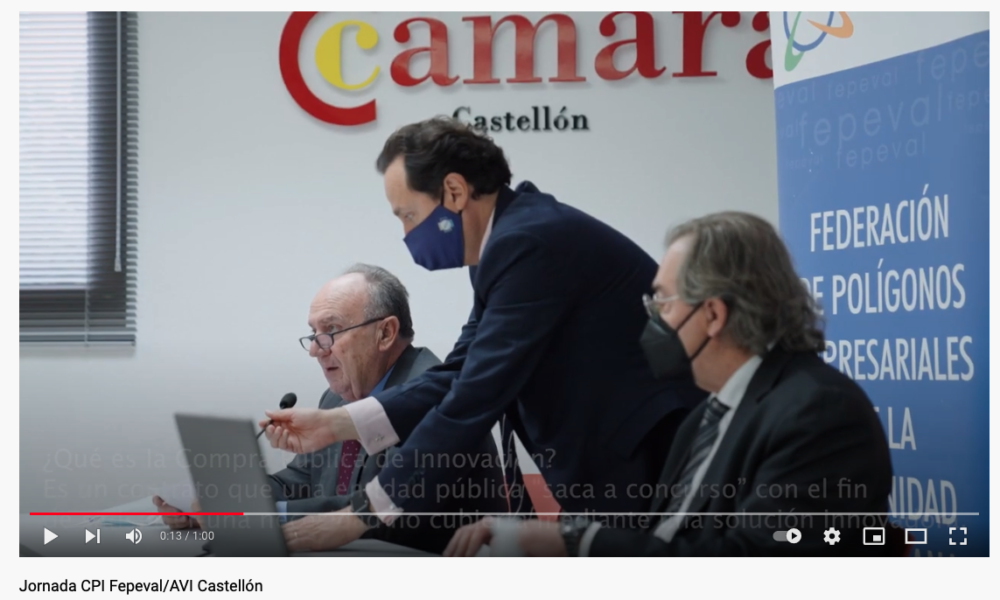 Video de la Jornada sobre Compra de Innovación Pública, CPI, celebrado en Castellón