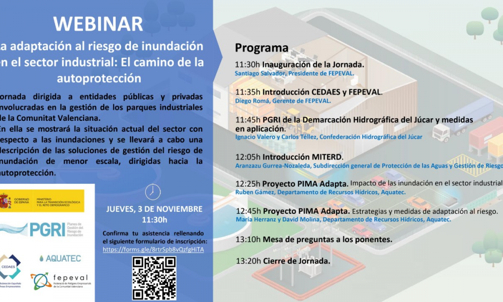 Webinar: La adaptación al riesgo de inundación en el sector industrial: El camino de la autoprotección.